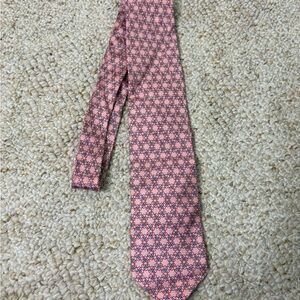 DUNHILL London Neck Tie Men’s Geometric Pink Mulberry Silk Italian Luxury $300